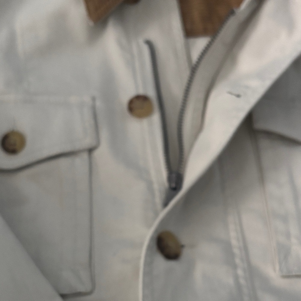 NWOT Vineyard Vines Off-White and Brown Barn Jacket with corduroy collar. - Picture 5 of 10